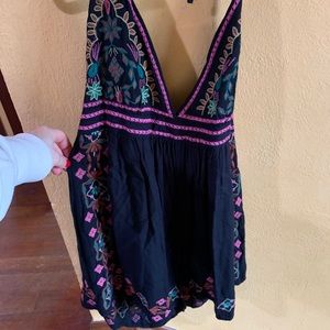 Halter romper with beautiful embroidery